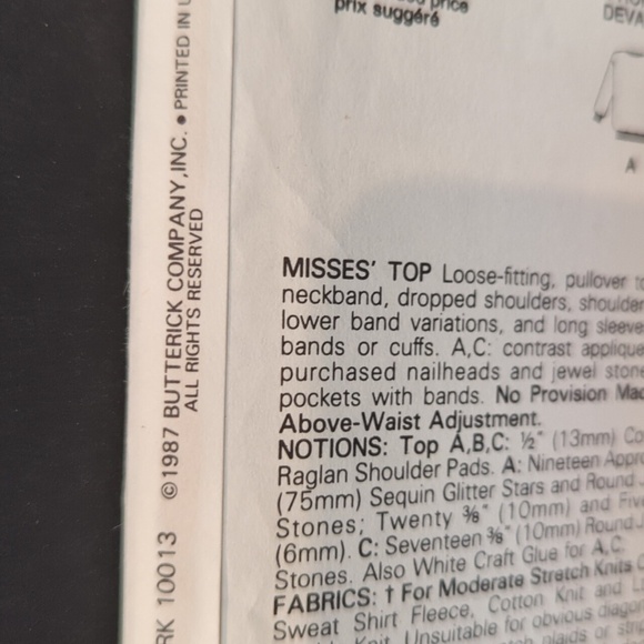 Butterick 5911 Easy Uncut Sewing Pattern Women's Tops Sizes L-XL - Picture 5 of 6